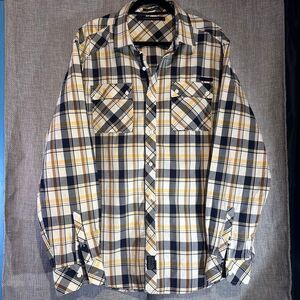 Sean John Tailored Fit White, Brown & Black Long sleeve button down shirt‎ 3XL